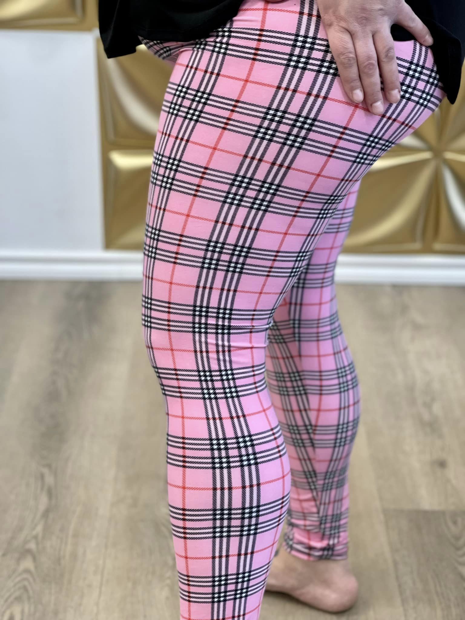 Buttery Smooth Green Plaid Plus Size Leggings